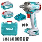 Total Tools - Cordless Impact Wrench - 850NM Kit With Socket Set - 10 Piece