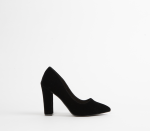 Black Suede Block Heel Court SHOES For Women - 8 Black
