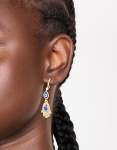 Goldair Gold Cubic Zirconia Evil Eye & Hamsa Hand Drop Earrings