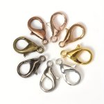 60PCS Lobster Clasps For Bracelets Necklaces 10-18MM Hooks Chain Closure Findings Accessories For Jewelry Making