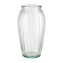26CM Glass Embossed Textured Vase - Transparent