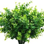 Pasyou Artificial Shrub Fake Bush Simulation Eucalyptus Grass Greenery Leaves Plastic Plants Indoor Outdoor Outside Home Garden