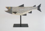 Large Grey Fish On Stand 31X47CM
