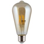 Eurolux 4W LED E27 Amb Filament Pear W wht 370LM