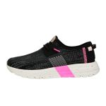 Heydude Women's Sirocco Sport Stripe Sneaker Black Size 7 Lightweight Slip On Mesh Casual Shoe For Travel And Everyday Wear