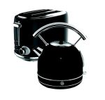 Black Retro Kettle And Toaster Pack