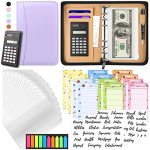 Budget Binder With Zipper Envelopes Cash Envelopes For Budgeting A6 Pu Leather Budget Planner 2026 With Cash Envelopes Calculato