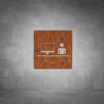 Office Sign D05 - Rust - Powder Coated Aluminum