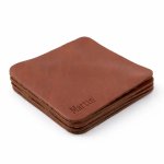 Bulk Order: Leather Personalised Coasters Neutral Mix