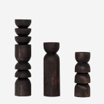 Abstract Candle Holder - Black - Medium