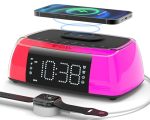 Alarm Clock With Wireless Charging Digital Loud Alarm Clock With Sound Machine Night Light Bluetooth Speaker Dimmable Bedside Cl
