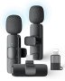 2 Pack Wireless Lavalier Microphone For Iphone Ipad And Android Phone Lapel MIC Plug And Play Wireless MIC Noise Reduction MINI Microphone For Video