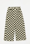 PoP Candy Wide Leg Checker Board Pants-black & Ecru