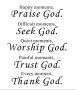 Sticker Art: Wall Sticker - Praise Seek Worship Trust And Thank God