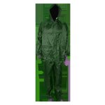 Pvc Rubberised Rain Suit Olive Green