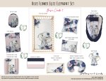 Cot Duvet Bedding Blue Flower Ellie Elephant Set