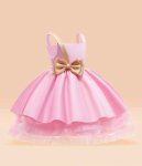 Pink Special Occasions Dress And Gold Bow
