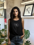 Lined Flower Vest - Black - Medium