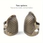 2PCS Vintage Bronze Thimble Rings For Sewing & Embroidery Non-slip Handcraft Needlework Tools