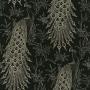 Pandore Peacock Wallpaper Black/gold Rasch 405811