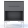Bam High Gloss One Drawer Bedside Table - Storm Grey