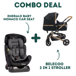 Emerald Baby Monaco Car Seat + 2 In 1 Belecoo Stroller Black - Red