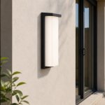 Lone Long Black LED Outdoor Wall Light 24W Warm White IP65
