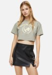 Cropped Printed Top - Green