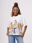 Graphic Print Cotton T-Shirt - XXL White