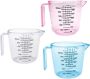 3PCS Plastic 600ML Baking Measuring Cups With Scale Colored