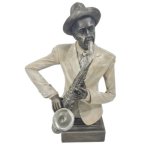 Habitat Resin Saxophone Player Figurine Jazz Art Height: 40CM