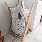 Woodlands Scattered Themed Washing Basket With Stand