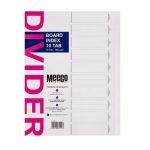 Meeco A4 Index Board 10 Tab White