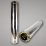 150MM Stainless Steel Insulated Double Wall Flue Pipe - 150MM X 1000MM