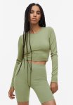 Ribbed Cropped Top - Green