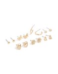 Goldair Gold Flower & Butterfly Stud Earrings 7-PACK