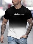 Gradient Crew Neck Short Sleeve T-Shirt For Men Casual Summer T-Shirt For Daily Wear And Vacation Resorts