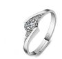 925 Sterling Silver Zircon Eternity Opening Women 1 Ring Only
