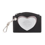 Women’s Heart Leather Coin Purse Shiny Nickel Finish