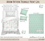 Kids Duvet Set Arrow Pattern Triangle Print Girl