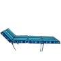 Seated By Jenkie Blue Stripes W.proof Thick Outdoor Patio Lounger Cushion 190 X50CM