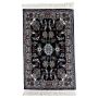 Navy Floral Persian Machine Made Small Doormat Rug - 90 X 60 Cm
