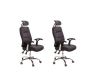 Smte Black Office Chairs - Executive Mid-back Ergonomic - Pack Of 2