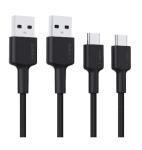AUKEY Usb-c To USB Braided Nylon Fast Charging Cable 2M Black 2PK