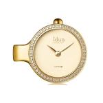 Champagne Dial Gold Cz Pendant Charm Watch