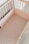 Pink Gingham Cotton Cot Bumper - Cover & Inner