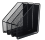 Magazine File Holder Metal Mesh Magazine Rack 3 Vertical Compartments