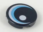 Parts Tile Round 2 X 2 With Bottom Stud Holder With Large Eye With White Glint And Medium Azure Iris Pattern 14769PB242