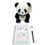 Cute Panda Plush Toy Set With Notebook And Pen - 3 Piece Gift Set