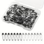 120PCS/BOX Black And White MINI Stainless Steel Safety Pins For Diy Clothing And Handicrafts Accessories